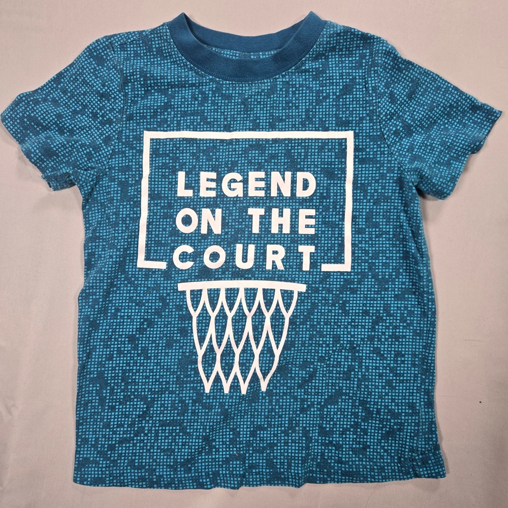 Xersion Graphic Tee Kids Size 4/5 Blue Legend On The Court Basketball